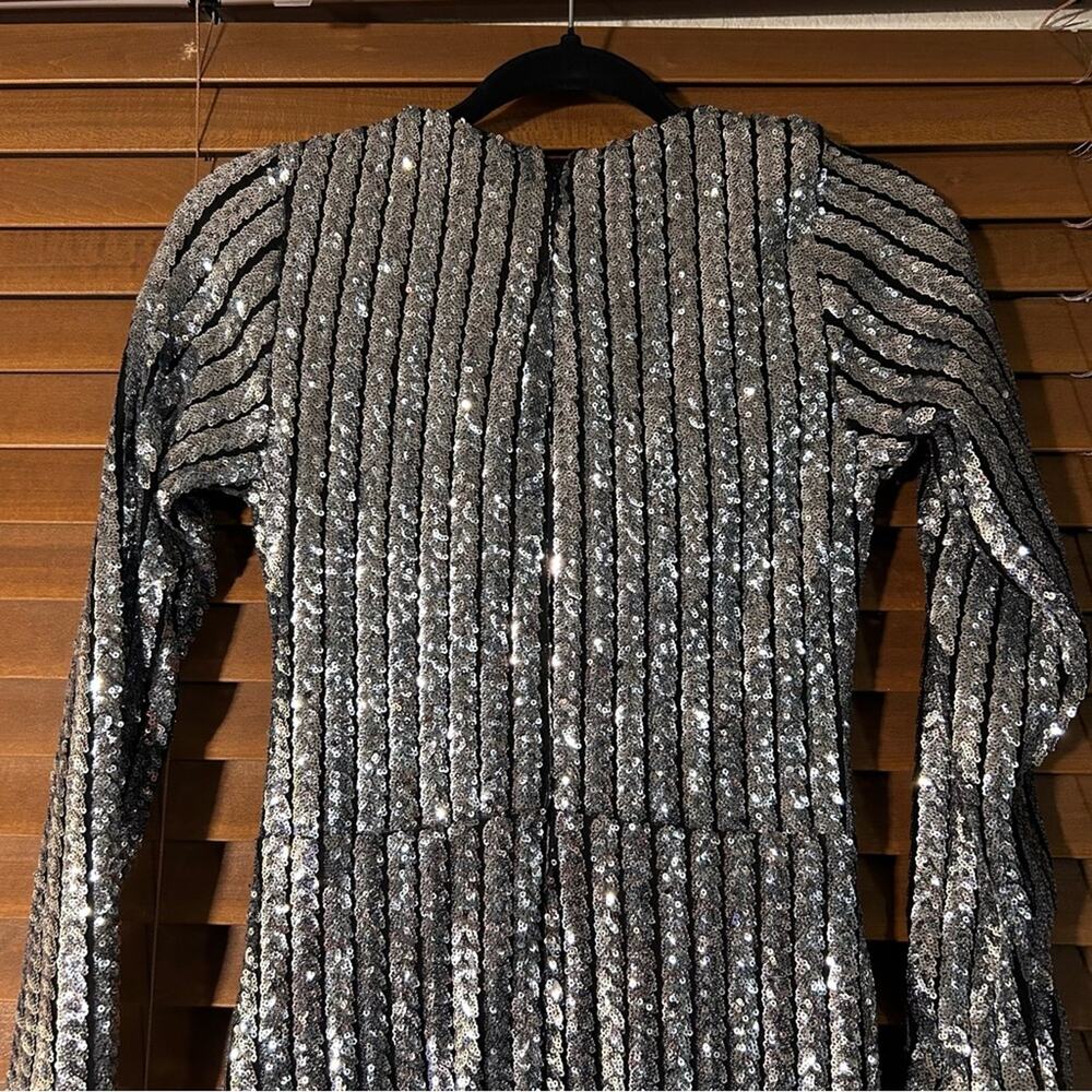 Lulus Silver Sequin Mini Dress S - Picture 7 of 8